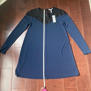 BCBGeneration Navy and Black Lace Dress
